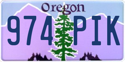 OR license plate 974PIK