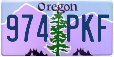OR license plate 974PKF