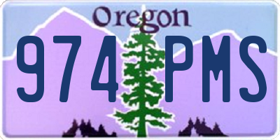OR license plate 974PMS