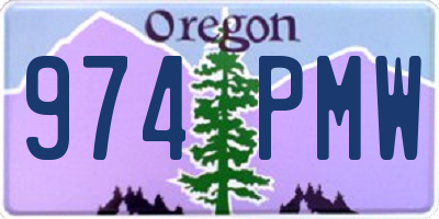 OR license plate 974PMW