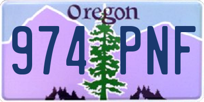 OR license plate 974PNF