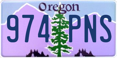 OR license plate 974PNS