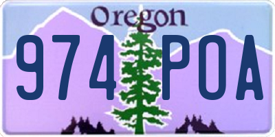 OR license plate 974POA