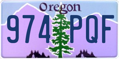 OR license plate 974PQF
