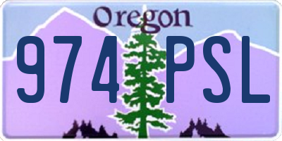 OR license plate 974PSL