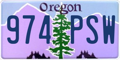 OR license plate 974PSW