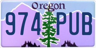 OR license plate 974PUB