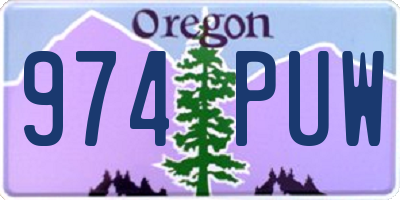OR license plate 974PUW