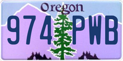 OR license plate 974PWB