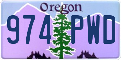 OR license plate 974PWD
