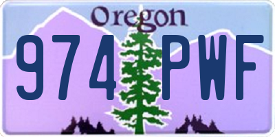 OR license plate 974PWF