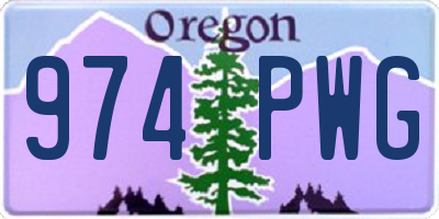 OR license plate 974PWG