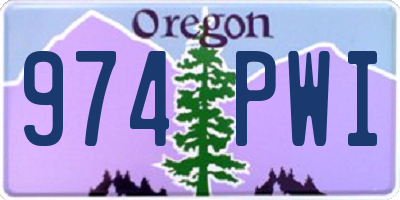 OR license plate 974PWI