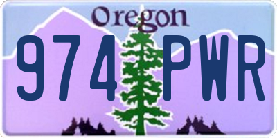 OR license plate 974PWR