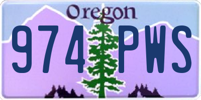OR license plate 974PWS