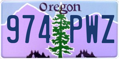 OR license plate 974PWZ