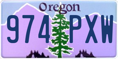 OR license plate 974PXW