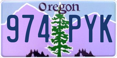 OR license plate 974PYK