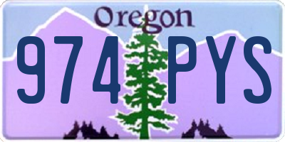 OR license plate 974PYS