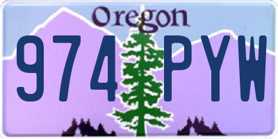 OR license plate 974PYW