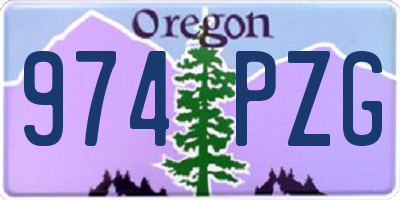 OR license plate 974PZG