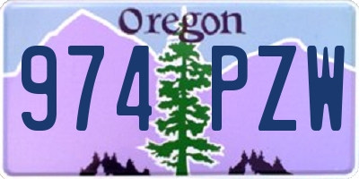 OR license plate 974PZW