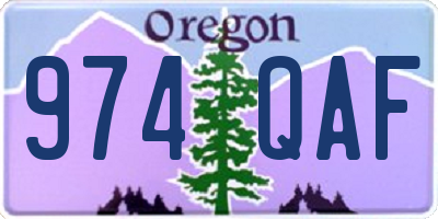 OR license plate 974QAF