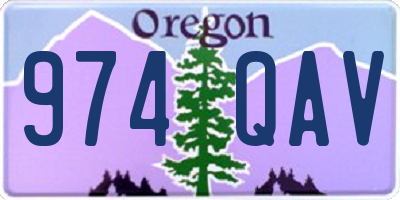 OR license plate 974QAV