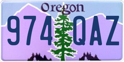 OR license plate 974QAZ
