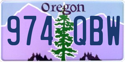 OR license plate 974QBW