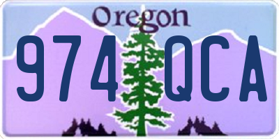 OR license plate 974QCA
