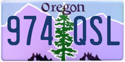 OR license plate 974QSL