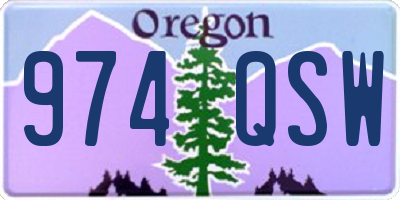 OR license plate 974QSW