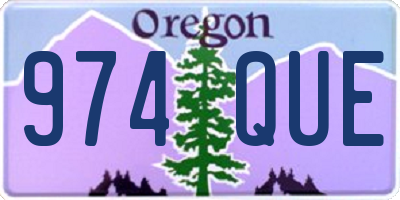 OR license plate 974QUE