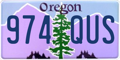 OR license plate 974QUS