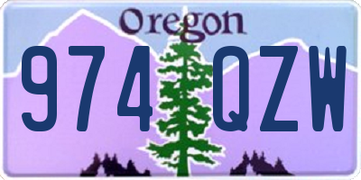 OR license plate 974QZW