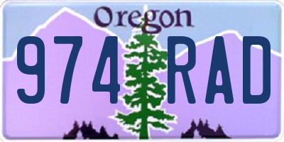 OR license plate 974RAD