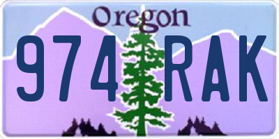 OR license plate 974RAK