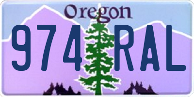 OR license plate 974RAL