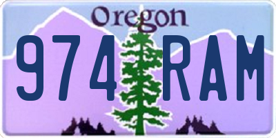 OR license plate 974RAM