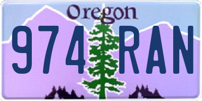 OR license plate 974RAN