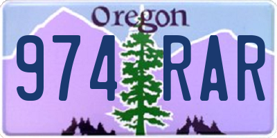 OR license plate 974RAR