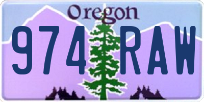 OR license plate 974RAW