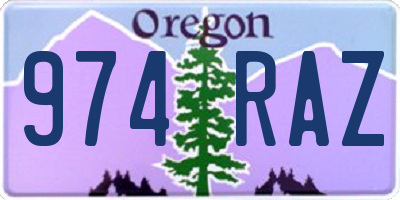 OR license plate 974RAZ