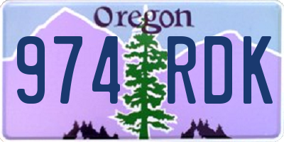OR license plate 974RDK