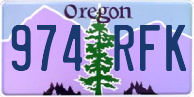 OR license plate 974RFK
