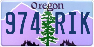 OR license plate 974RIK