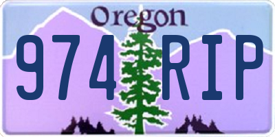 OR license plate 974RIP