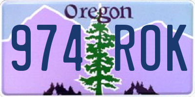 OR license plate 974ROK