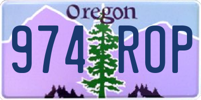 OR license plate 974ROP
